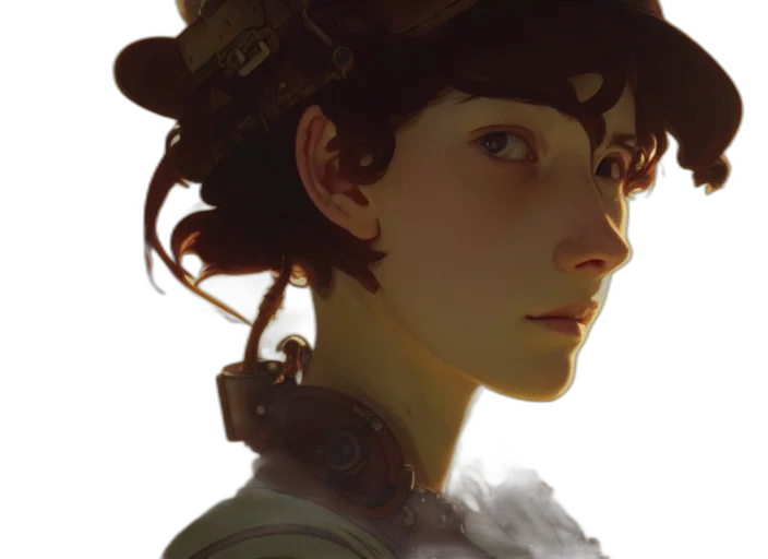 robot, face, hat, crown, concept art, photorealistic, fantasy art, anime transparent PNG cut-out