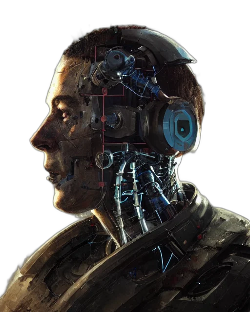 robot, face, cyberpunk, concept art transparent PNG cut-out