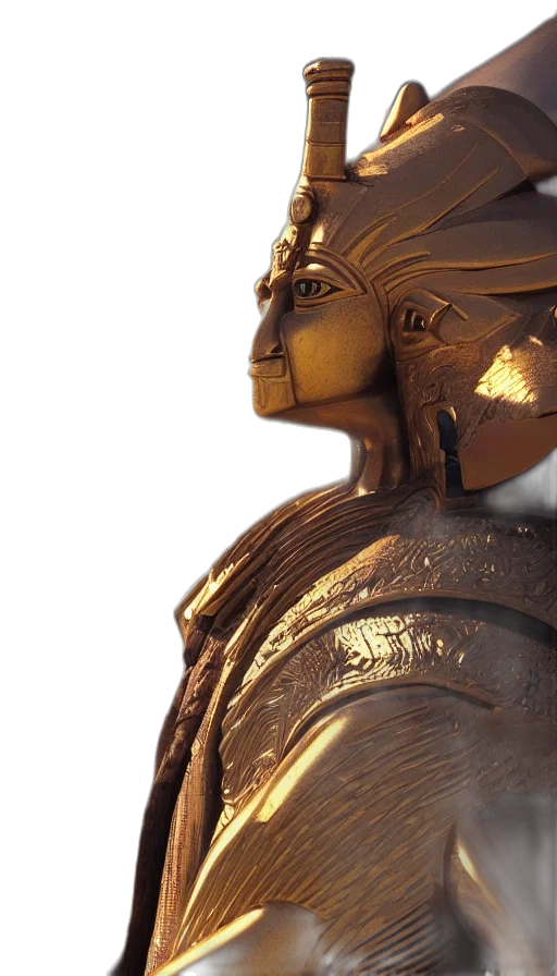 crown, jewelry, 3d render, concept art, photorealistic, golden, god, horus transparent PNG cut-out