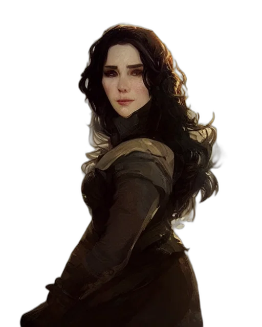 dress, dragon, face, staff transparent PNG cut-out