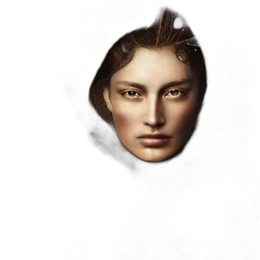face, mask, crown, hair, photorealistic, fantasy art, 3d render, concept art transparent PNG cut-out