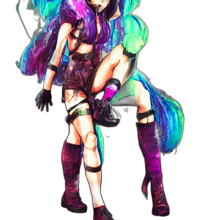 staff, fantasy art, concept art, cyberpunk, anime, colorful, neon, dark transparent PNG cut-out