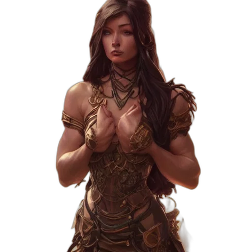dress, staff, face, jewelry transparent PNG cut-out