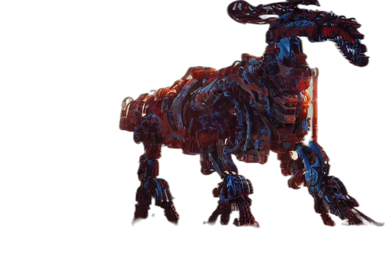robot, animal, creature, weapon, concept art, 3d render, fantasy art, pixel art transparent PNG cut-out