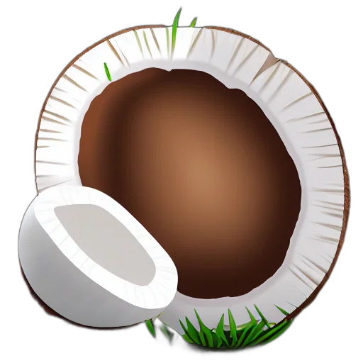 food, hair, earth tones, coconut, animated transparent PNG cut-out