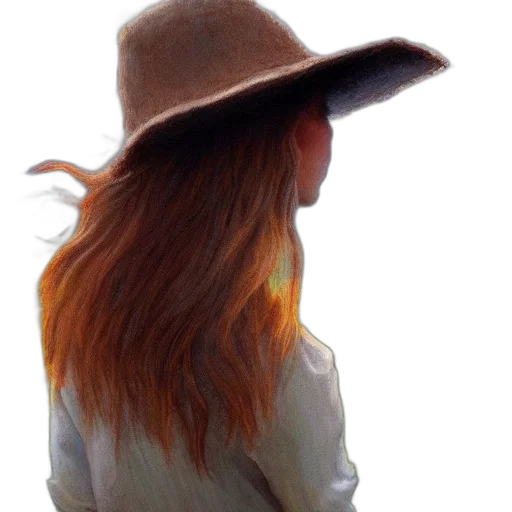 hat, hair, jacket, staff, oil painting, photorealistic, watercolor, 3d render transparent PNG cut-out