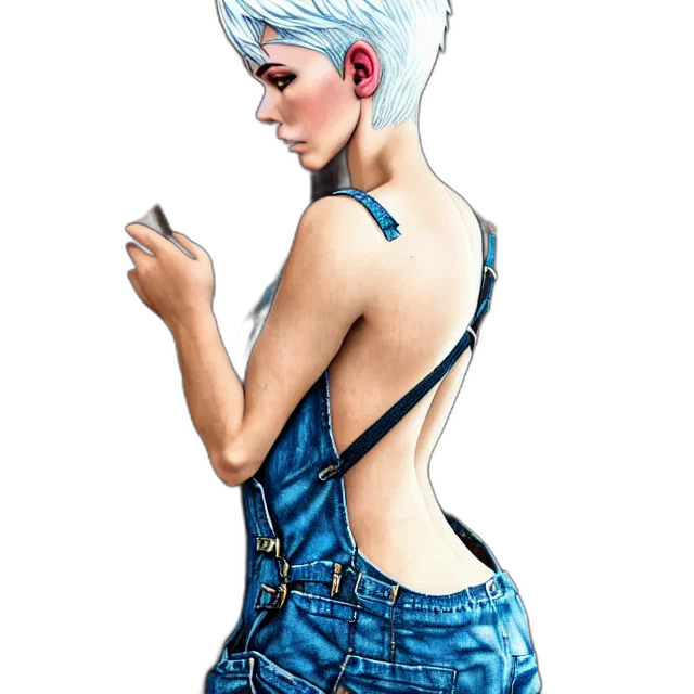 dress, jacket, robot, jewelry, concept art, watercolor, cartoon, comic book art transparent PNG cut-out