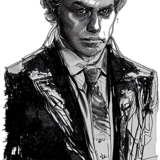 jacket, face, comic book art, concept art transparent PNG cut-out