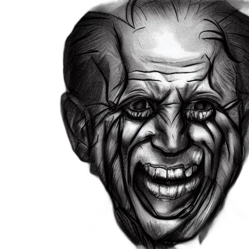 face, mask, creature, pencil sketch transparent PNG cut-out