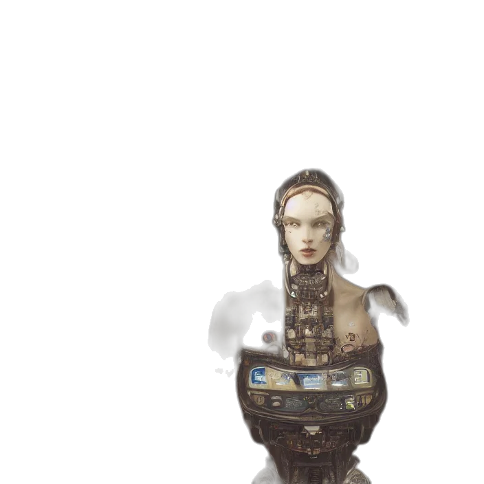 robot, staff, jewelry, crown transparent PNG cut-out
