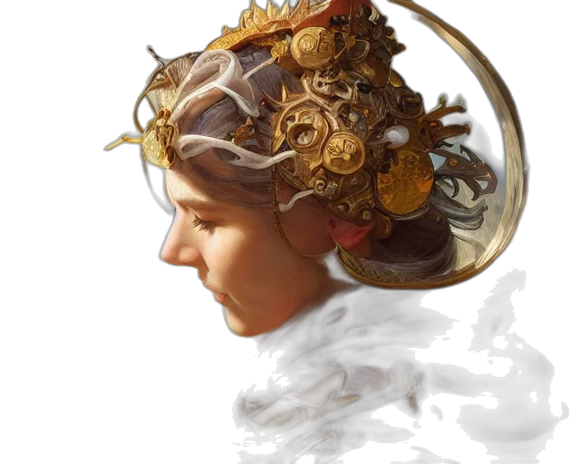 crown, face, hat, mask, fantasy art, concept art, photorealistic, oil painting transparent PNG cut-out