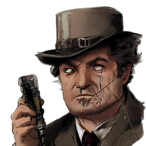 staff, hat, face, weapon transparent PNG cut-out