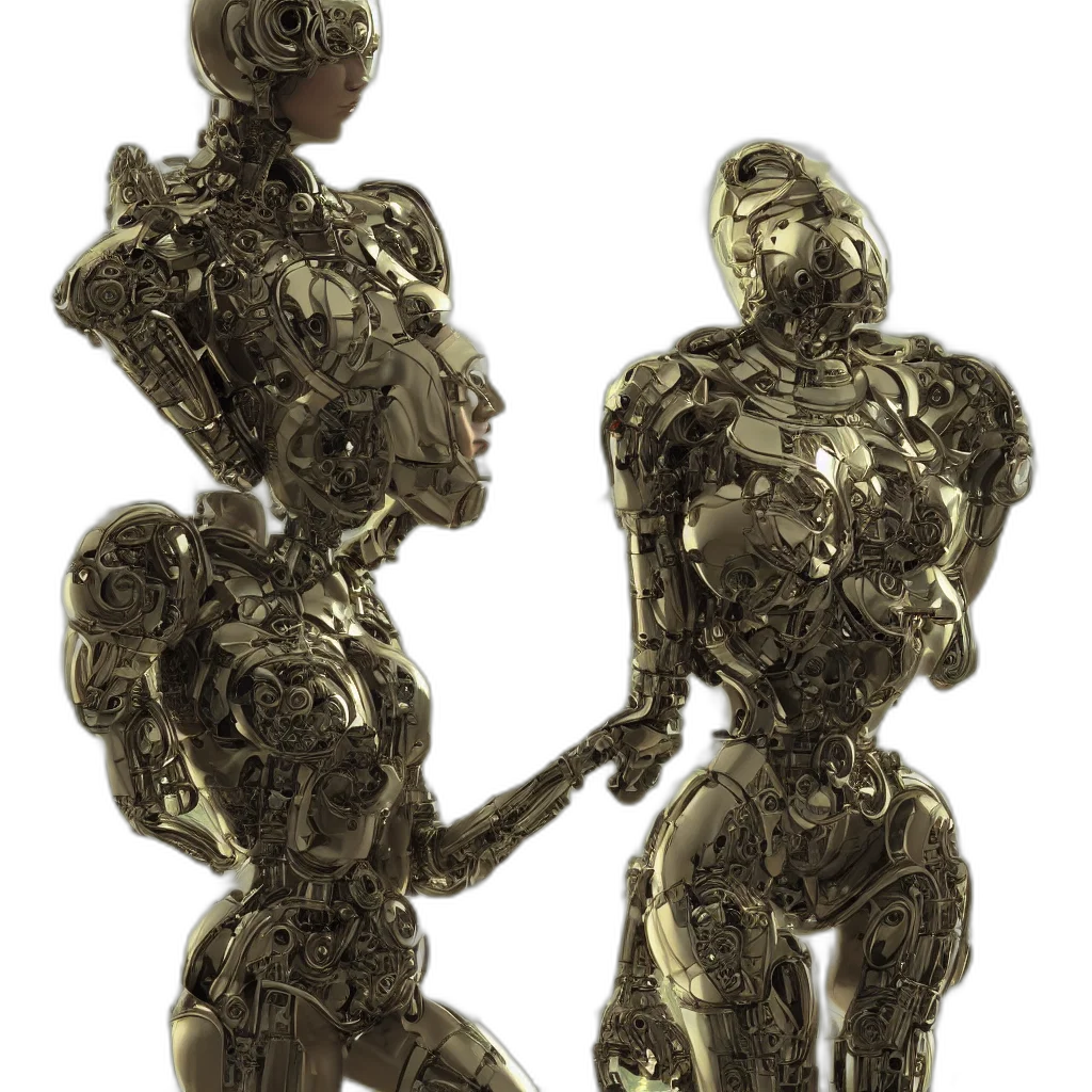 robot, jewelry, weapon, concept art, 3d render, pixel art, cyberpunk, outer space transparent PNG cut-out