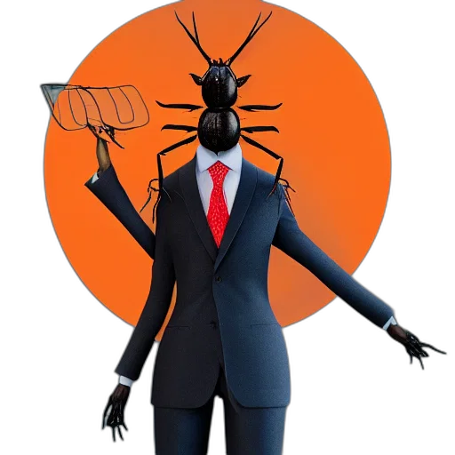 mask, staff, robot, creature, concept art, 3d render, fantasy art, full transparent PNG cut-out