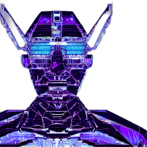 robot, mask, face, jacket, cyberpunk, vaporwave, pixel art, 3d render transparent PNG cut-out