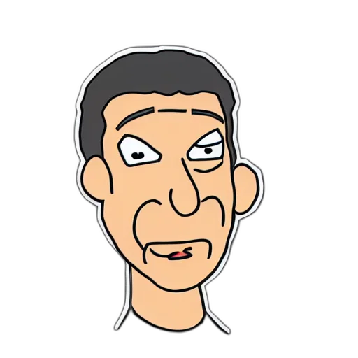 face, staff, cartoon, comic book art, 3d render, pixel art, ross, geller transparent PNG cut-out