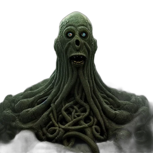 creature, hair, mask, face, concept art, photorealistic, 3d render, fantasy art transparent PNG cut-out