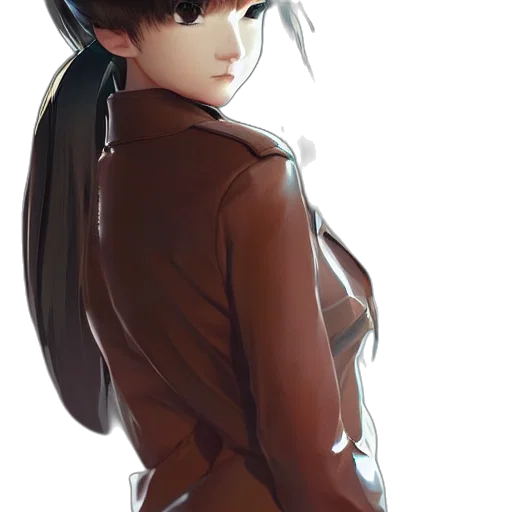 jacket, staff, face, robot transparent PNG cut-out