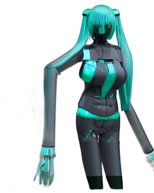 robot, staff, dress, 3d render transparent PNG cut-out