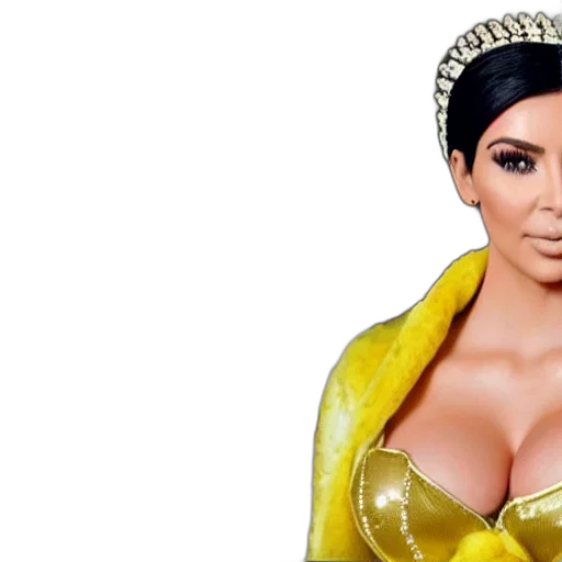 crown, photorealistic, 3d render, kim, kardashian, princess, daisy, live transparent PNG cut-out