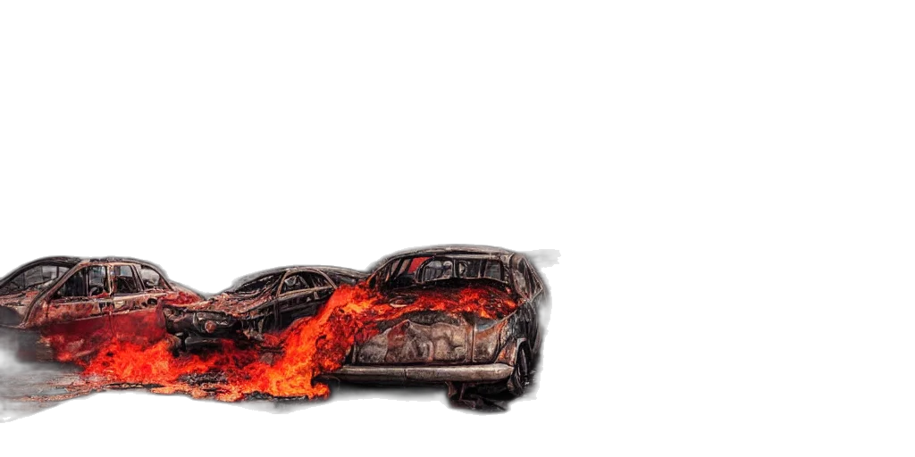 car, jacket, weapon, concept art, 3d render, photorealistic, fire, post transparent PNG cut-out