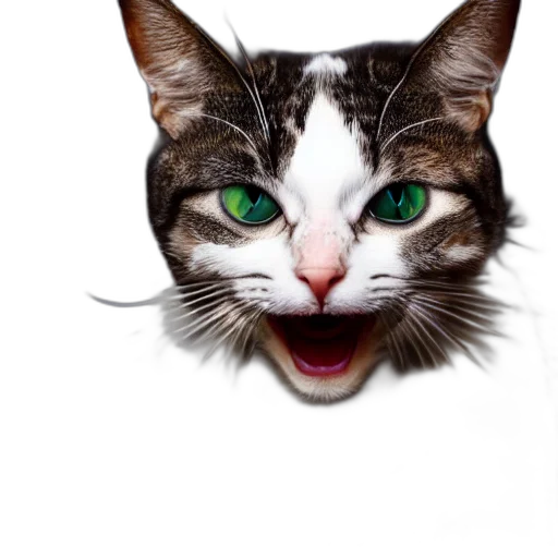 animal, face, creature, staff, photorealistic, 3d render, cat, taking transparent PNG cut-out