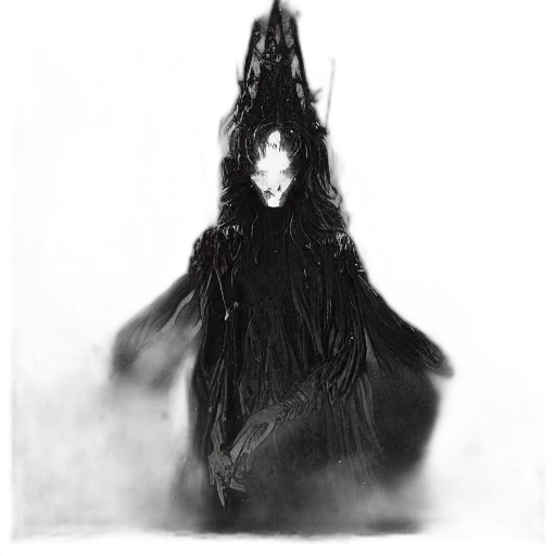 dress, creature, hair, mask, concept art, fantasy art, underwater, fog transparent PNG cut-out