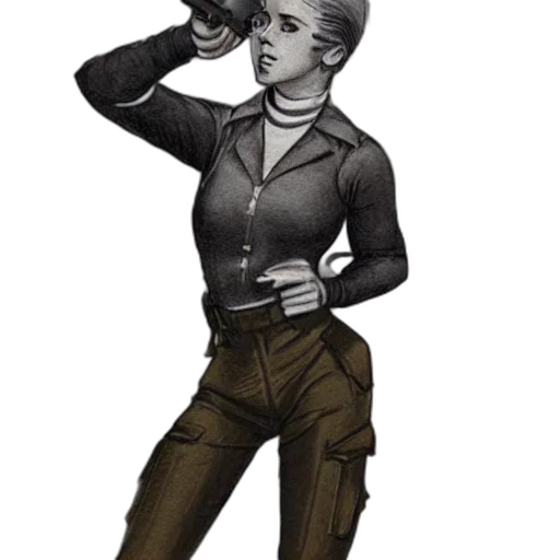 jacket, staff, bottle, concept art, cartoon, comic book art, pixel art, monochrome transparent PNG cut-out