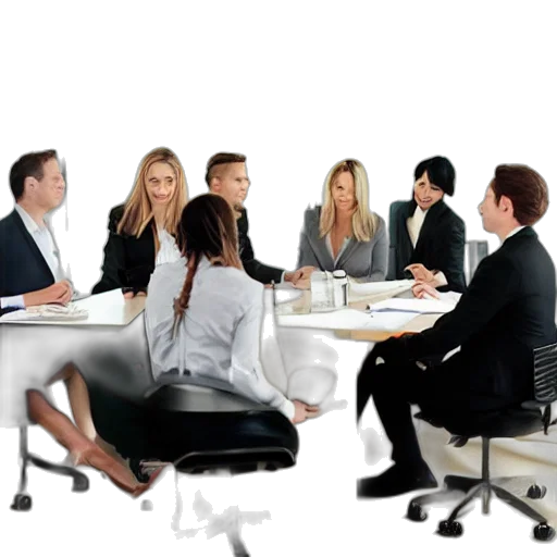 staff, furniture, 3d render, business, meeting transparent PNG cut-out