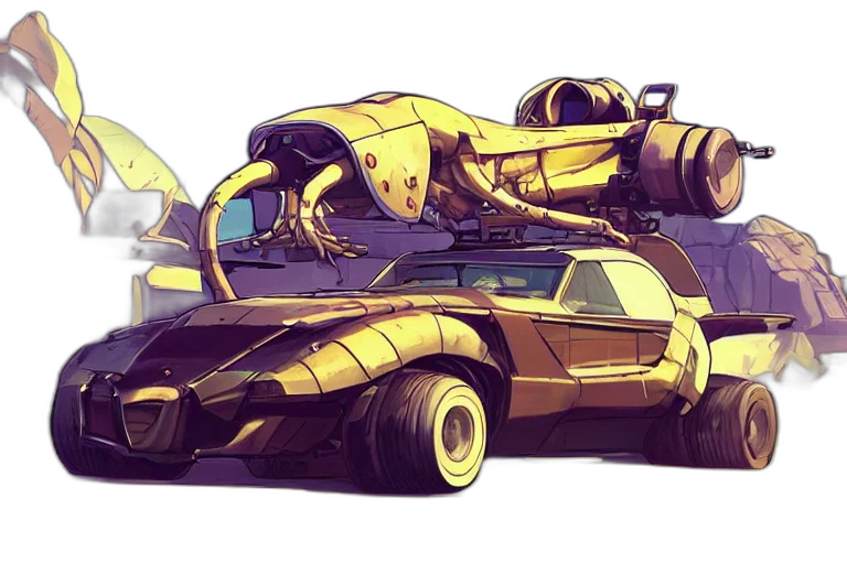 car, weapon, robot, concept art transparent PNG cut-out