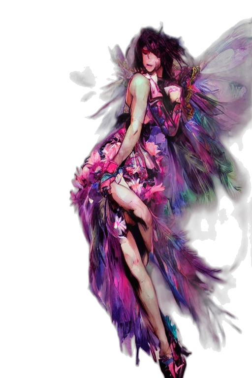 dress, fantasy art, photorealistic, concept art, watercolor, colorful, pastel, dark transparent PNG cut-out