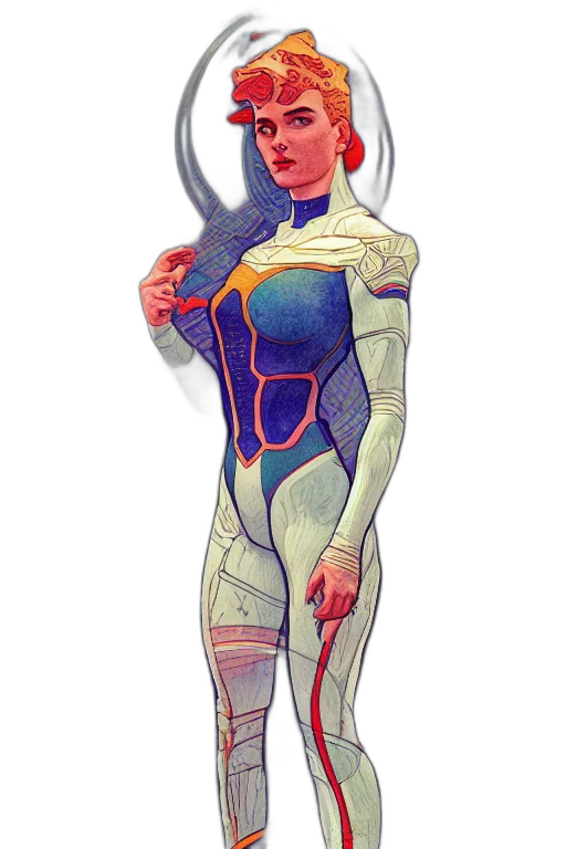 dress, robot, concept art, comic book art transparent PNG cut-out