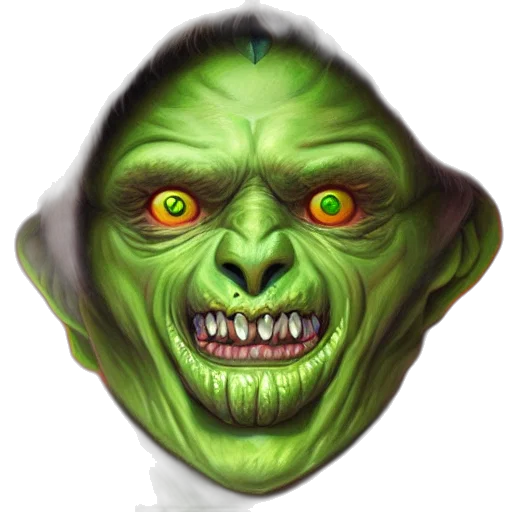 face, mask, creature, staff transparent PNG cut-out