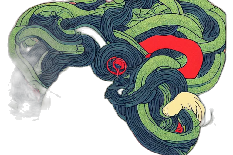 hair, comic book art, concept art, green transparent PNG cut-out