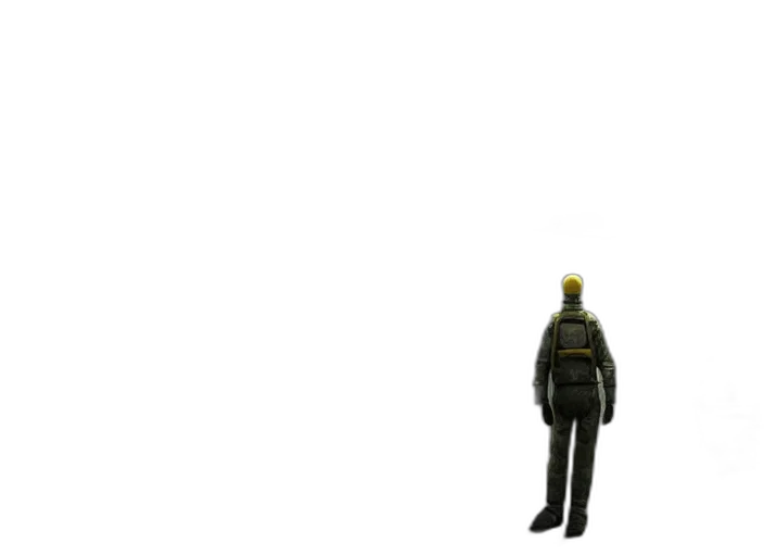 jacket, robot, staff, creature transparent PNG cut-out