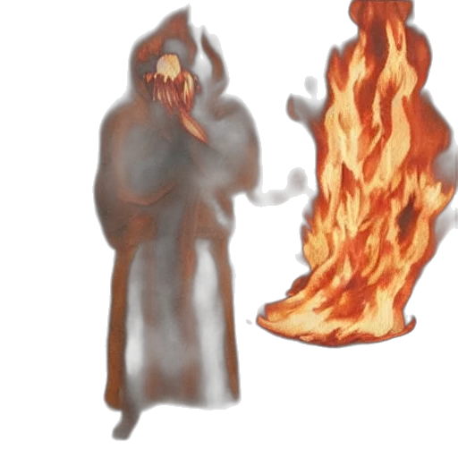 creature, mask, jacket, concept art, pixel art, 3d render, fantasy art, fire transparent PNG cut-out