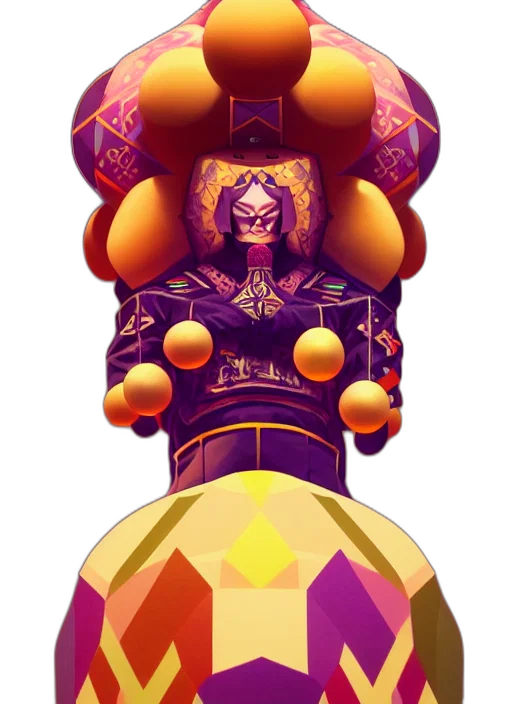 robot, crown, mask, staff, concept art, 3d render, pixel art, fantasy art transparent PNG cut-out