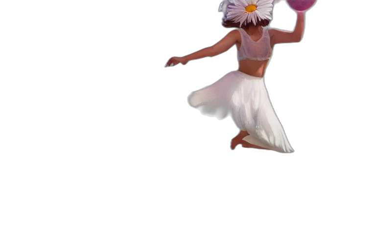 mask, creature, staff, flower, concept art, 3d render, pixel art, fantasy art transparent PNG cut-out
