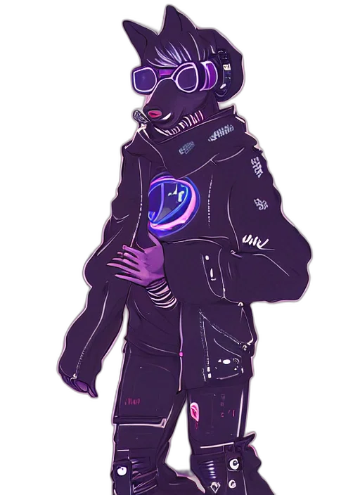 jacket, mask, staff, creature transparent PNG cut-out
