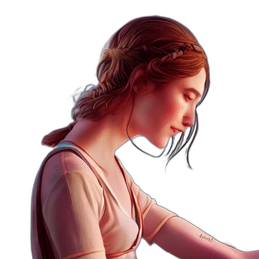 dress, jewelry, staff, face transparent PNG cut-out