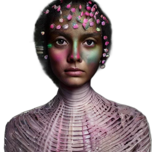 face, jewelry, hair, mask, 3d render, photorealistic, concept art, fantasy art transparent PNG cut-out