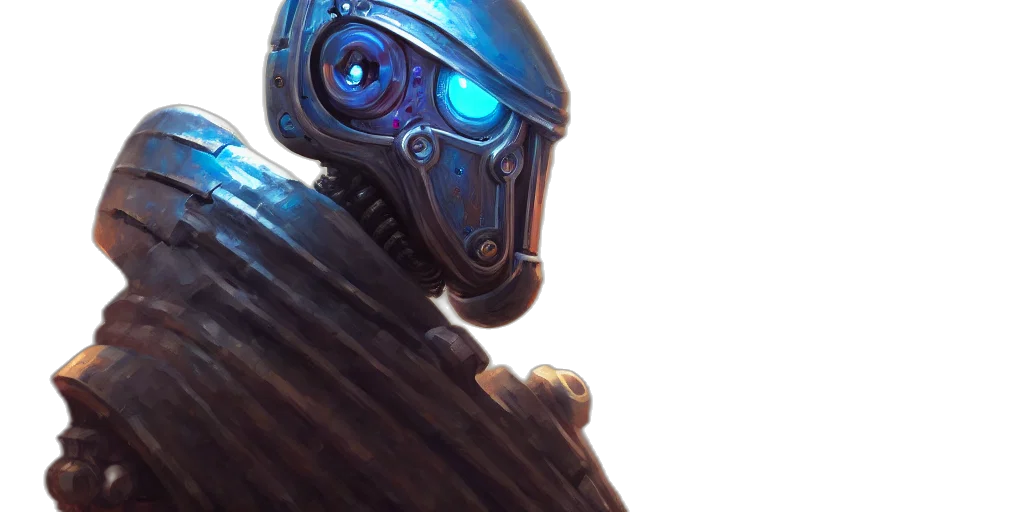 robot, mask, face, creature, concept art, 3d render, cyberpunk, fantasy art transparent PNG cut-out