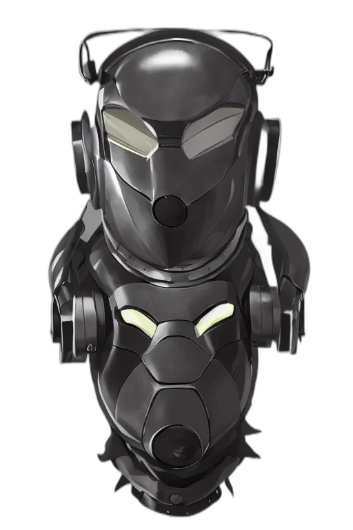 mask, robot, concept art, 3d render transparent PNG cut-out