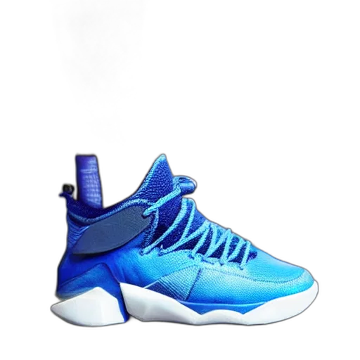 shoes, 3d render, photorealistic, concept art, blue, photograph, sneakers, basketball transparent PNG cut-out