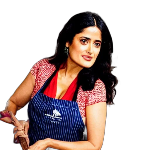 salma, hayek, posing, cooking, show, food, kitchen transparent PNG cut-out