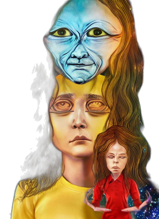 face, mask, fantasy art, concept art, comic book art, photorealistic, outer space, fire transparent PNG cut-out