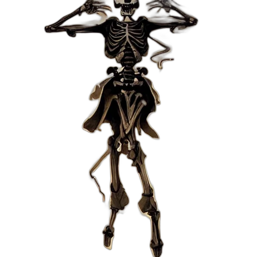 robot, staff, jewelry, creature, concept art, sinister, chibi, skeleton transparent PNG cut-out