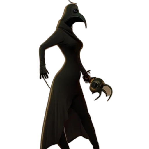 creature, staff, dress, mask transparent PNG cut-out