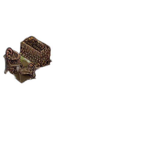 furniture, jewelry, crown, weapon, 3d render, pixel art, concept art, photorealistic transparent PNG cut-out