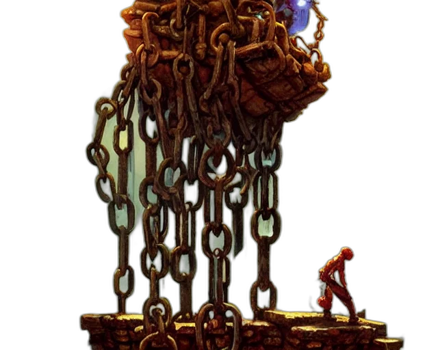 crown, robot, staff, creature transparent PNG cut-out
